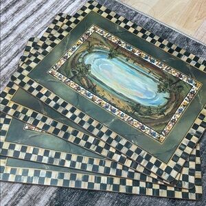 Mackenzie-Childs cloud watching courtly Check Placemats Set of 4